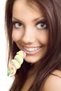 Lollipop girl sweet candy Royalty Free Stock Photo