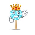 Lollipop king in a mascot candy basket