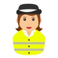 Lollipop Lady Avatar Flat Icon on White Royalty Free Stock Photo