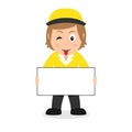 Lollipop Lady Character with Blank Banner