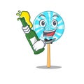 Lollipop in a mascot bring beer candy basket