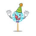 Lollipop in a mascot candy basket clown