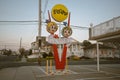 Lollipop Motel vintage sign at sunset, North Wildwood, New Jersey Royalty Free Stock Photo