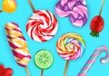 Lollipop Realistic Seamless Pattern