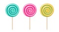 Lollipop, round spiral candy on stick Royalty Free Stock Photo