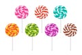 Lollipop, round swirly candy on stick Royalty Free Stock Photo