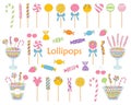 Lollipop set vector hand drawn doodle illustration.