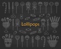 Lollipop set vector hand drawn doodle illustration. Royalty Free Stock Photo