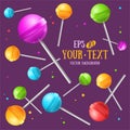 Lollipop Sugar Candy Background. Vector