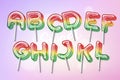 Lollipop sweet candy colorful alphabet font