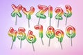 Lollipop sweet candy colorful alphabet font