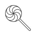 Lollipop, sweets and candy icon, thin line editable stroke