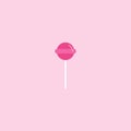 Lollipop vector icon. Chupa Chups on pink background