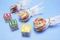 Lollipops with Alphabet Blocks