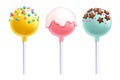 Lollipops cake pops set vector illustration.