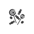 Lollipops candies and sweets vector icon