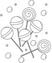 Lollipops coloring page Royalty Free Stock Photo