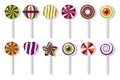 Lollipops Halloween candies cartoon vector set Royalty Free Stock Photo