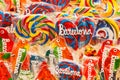 Lollipops at La Boqueria market, Barcelona, Spain. Royalty Free Stock Photo