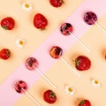 Lollipops made from natural fruits and berries. Healthy food and vegetarian food concepts Royalty Free Stock Photo