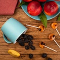 Lollipops made from natural fruits and berries. Healthy food and vegetarian food concepts Royalty Free Stock Photo