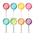 Lollipops Set - Colorful Lollipop Icons Isolated on White Background. Candy Symbols Royalty Free Stock Photo