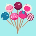 Lollipops on sticks. in cartoon style. generative AI