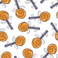 Lollipops swirl seamless pattern vector illustration Royalty Free Stock Photo