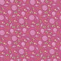Lollipops on tasty delicious sweet dessert candy multicolored on a pink background vector seamless pattern texture