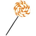 Lollipops with twisted orange lines
