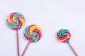 Lollipops on a white background Royalty Free Stock Photo