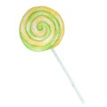 Lollipops bright colors on white background. Watercolor hand rawn illustration for menu design, cards, invitations.