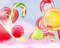 Lollypops Realistic Background Composition