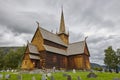 Lom medieval stave church. Viking symbol. Norwegian heritage Royalty Free Stock Photo