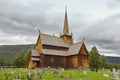 Lom medieval stave church. Viking symbol. Norwegian heritage. Royalty Free Stock Photo