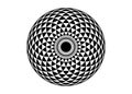 Torus Yantra, Hypnotic Eye sacred geometry basic element. Logo Circular mathematical ornament. A circular pattern from the crossed Royalty Free Stock Photo