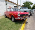 sporty red Fiat 1500 coupe Vignale fastback built in Argentina, late 1960s. CADEAA 2021 classic cars Royalty Free Stock Photo