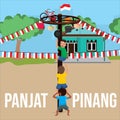 Lomba panjat pinang is one type of competition that is competed in the Indonesian Independence celebration event