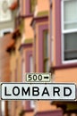 Lombard St - Street sign in San Francisco CA Royalty Free Stock Photo