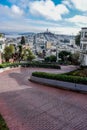 Lombard street and city view in San Francisco, Californa, USA Royalty Free Stock Photo
