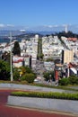 Lombard Street, the crookedest street in the world, San Francisco, California Royalty Free Stock Photo