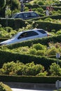 Lombard Street, the crookedest street in the world, San Francisco, California Royalty Free Stock Photo