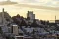 Lombard street & Golden Gate bridge, San Francisco Royalty Free Stock Photo