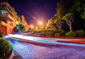 lombard street on russian hill at night in san francisco california Royalty Free Stock Photo