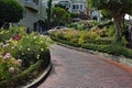 Lombard Street at San Francisco California in the morning Royalty Free Stock Photo