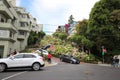 View of Lombard street in San Francisco city of California is the most crooked street of the world