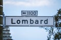 Lombard street sign in San Francisco California Royalty Free Stock Photo