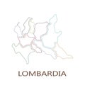 Lombardia region on white background