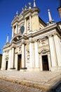 lombardy in the busto arsizio old church brick tower s