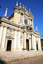 Lombardy the busto arsizio old church closed tower side